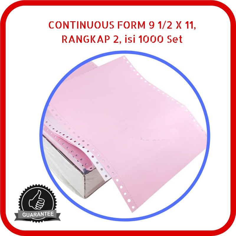 

Continuous Form Paper NCR 9.5 x 11 2 Rangkap 1000 Set