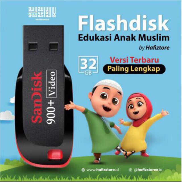 (COD) Flashdisk video dan murottal Anak Muslim sandisk original 64gb 32gb 16gb / sandisk 16 32 64