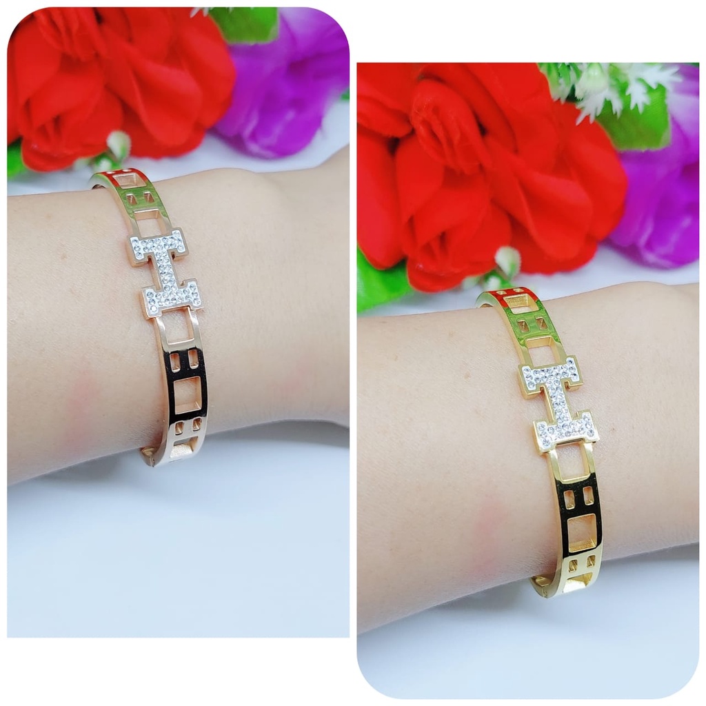 Gelang titanium permata perhiasan fashion 0321