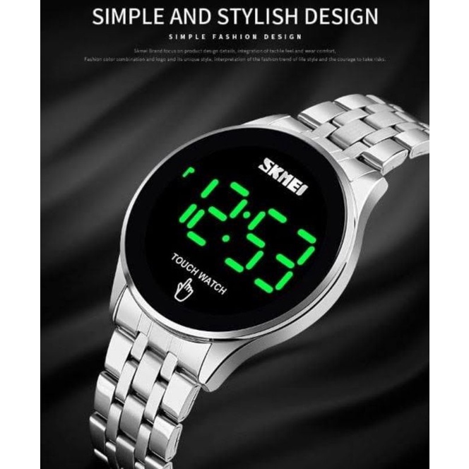 Jam Tangan Pria  SKMEI Digital 1579 Stainless Steel LED  Jam Tangan Digital