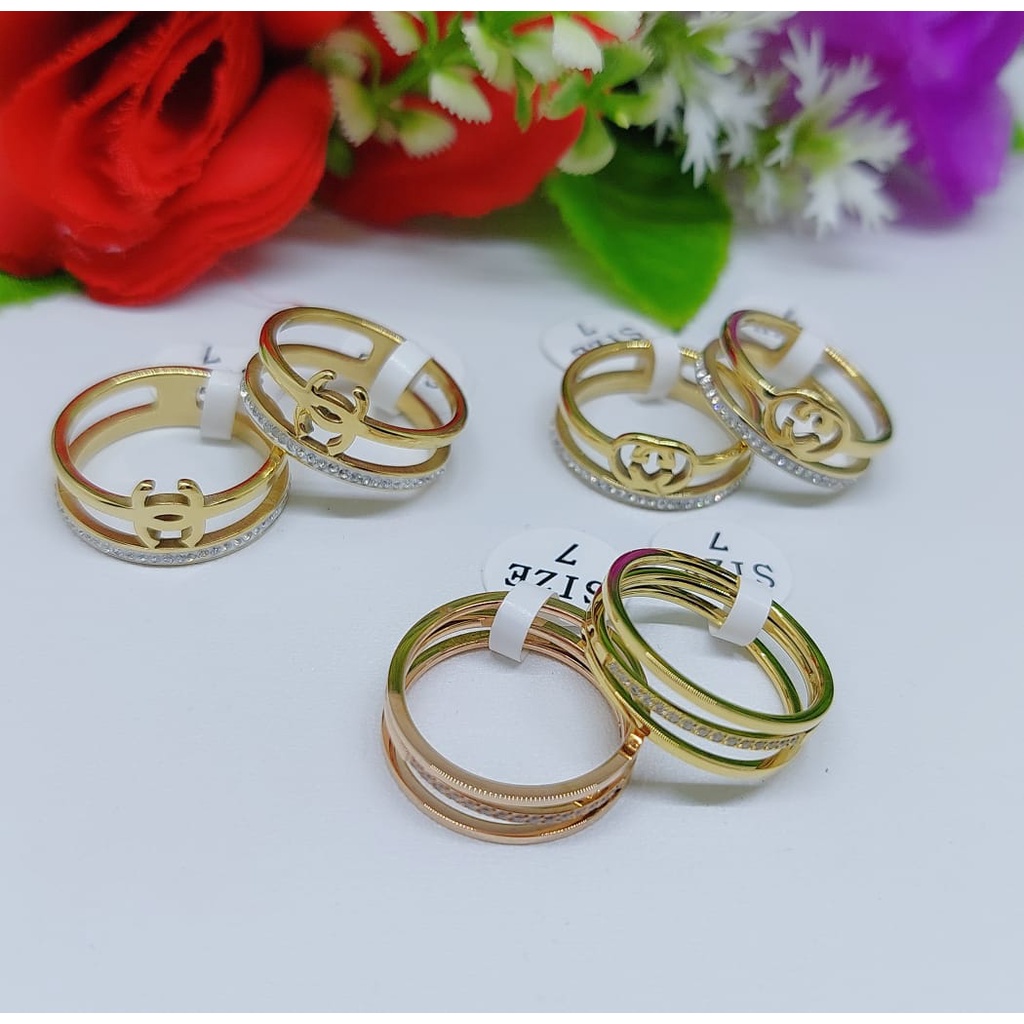 Cincin titanium permata  perhiasan  jewelry 0284-0286