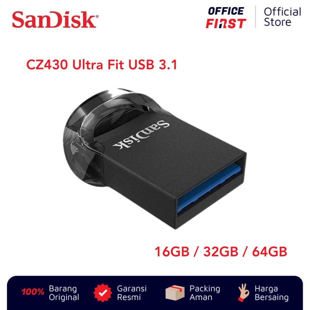 SanDisk CZ430 Ultra Fit USB 3.1 130 MBps / 16 32 64 GB Flash Disk