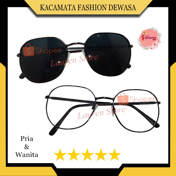 YUK CHECKOUT SEKARANG JUGA [BISA COD] Kacamata Fashion Dewasa Terbaru Lensa Hitam dan Transparan Unt