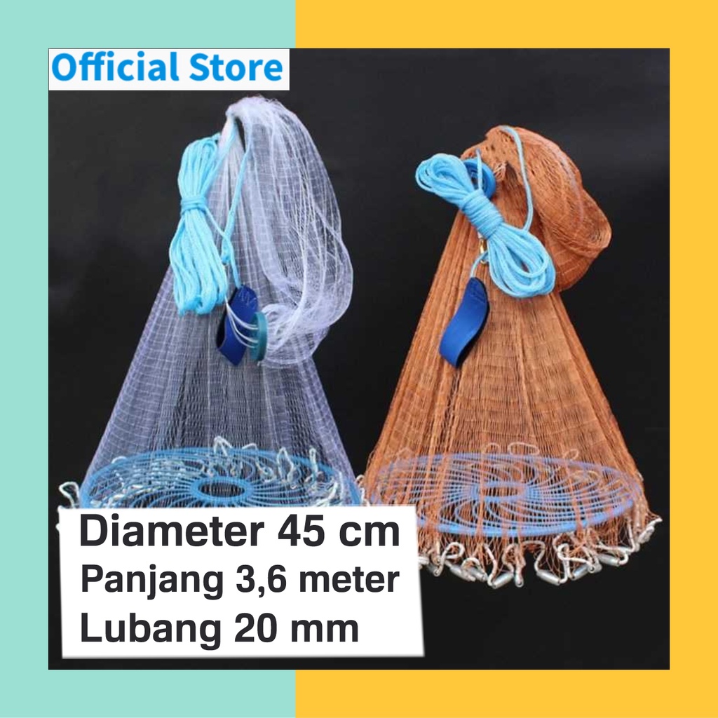 Jala Lempar Jaring Ikan Udang Kepiting Finefish Jaring Pancing Ikan Lempar Fishing Throw Net Cage ja