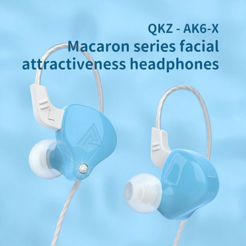 QKZ AK6X upgrade AK6 earphone Subwoofer HIFI BASS Telfon Sport headset dengan mic macaron original