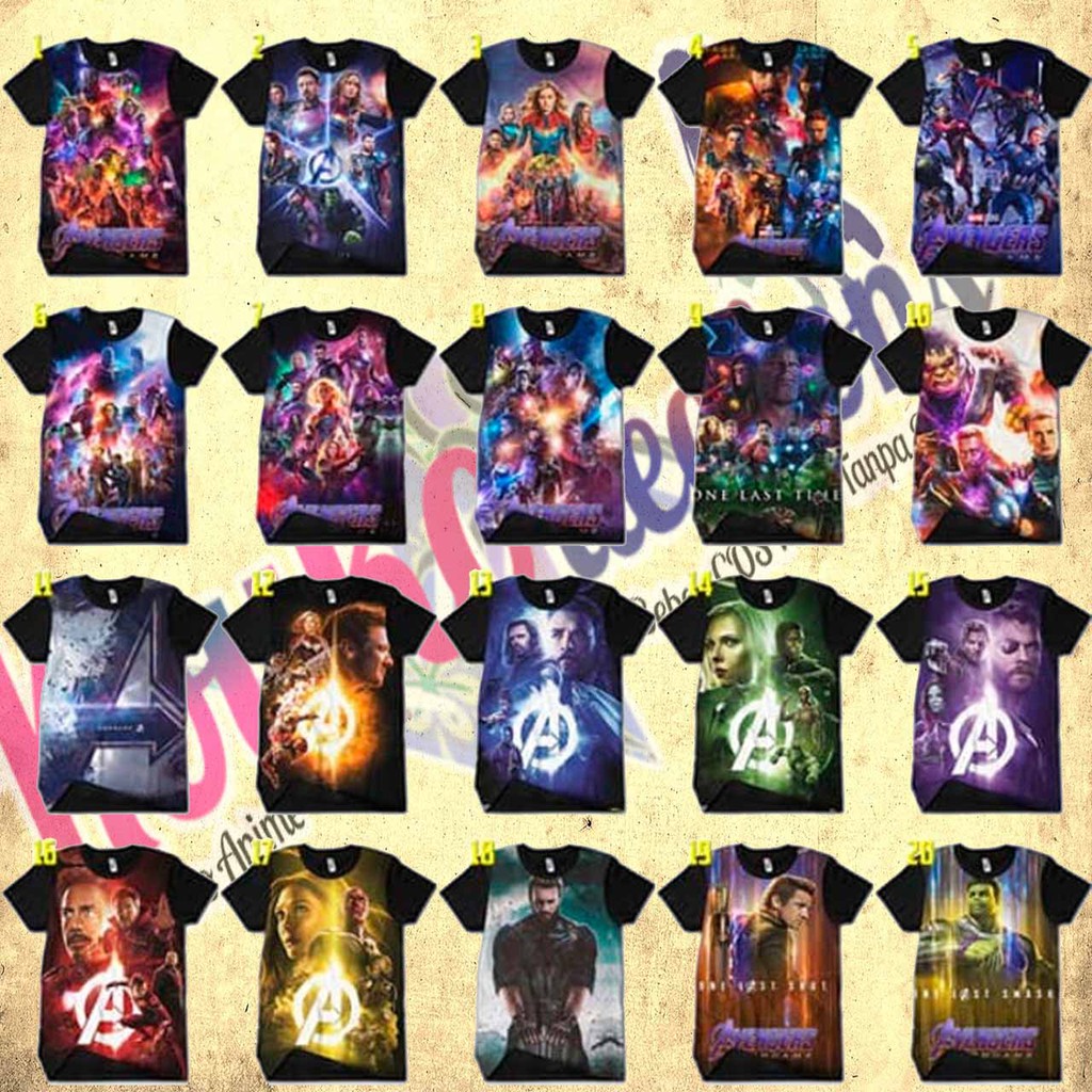 Kaos Game MARVEL END GAME IRON MAN SPIDERMAN FREE FIRE,COD,MOBILE LEGEND,PUBG, Pria BAJU ANIMe