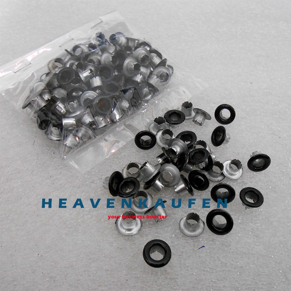 Mata Ayam Eyelet Mata Itik 5 mm Warna Hitam (BUKAN Black Nikel) Harga Per Pack isi 100 Pcs