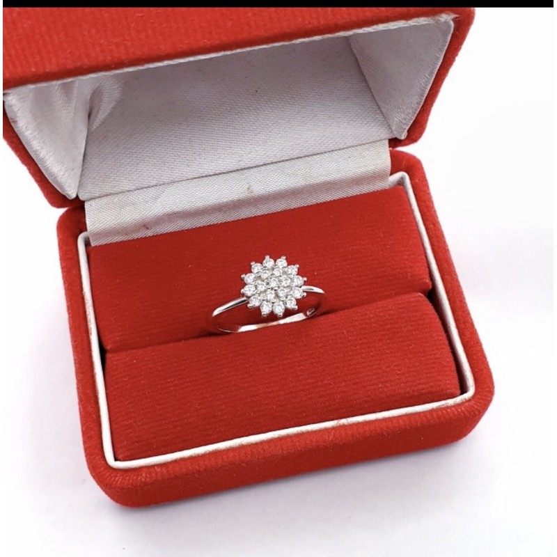 Cincin wanita perak 925 lapis emas putih cincin cewek perak 925 lapis emas putih S412
