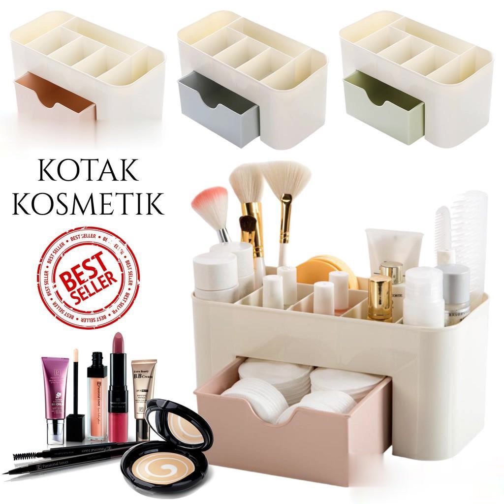 RAK KOSMETIK PLASTIK KOTAK STORAGE BOX MAKEUP BRUSH KOTAK PERHIASAN MULTIFUNGSI make up kosmetik  TE
