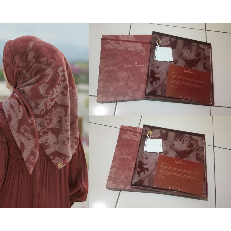 Buttonscarves The Wave in Maroon