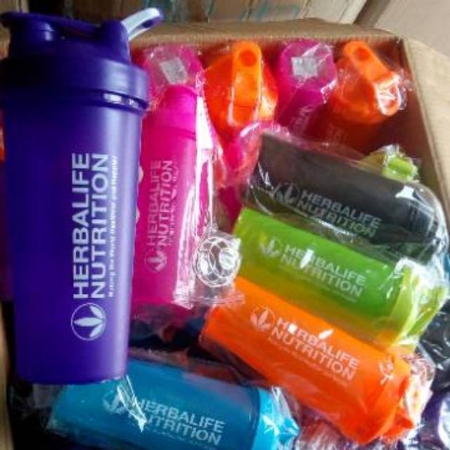 ( 1 kg isi 6 pcs ) Shker herbalife 600ml - shaker pelangi - shaker warna warni herbalife