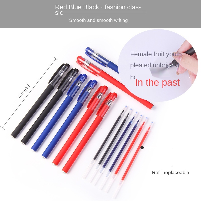 1pc / 0.5mm Refill / Isi Ulang Pulpen Tinta Gel Warna Hitam / Biru Untuk Sekolah / Kantor