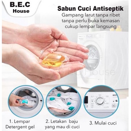 [1 Kotak =50 pcs] Laundry detergent Gel Ball / SABUN cuci baju antiseptik / Deterjen Laundry Gel Ball