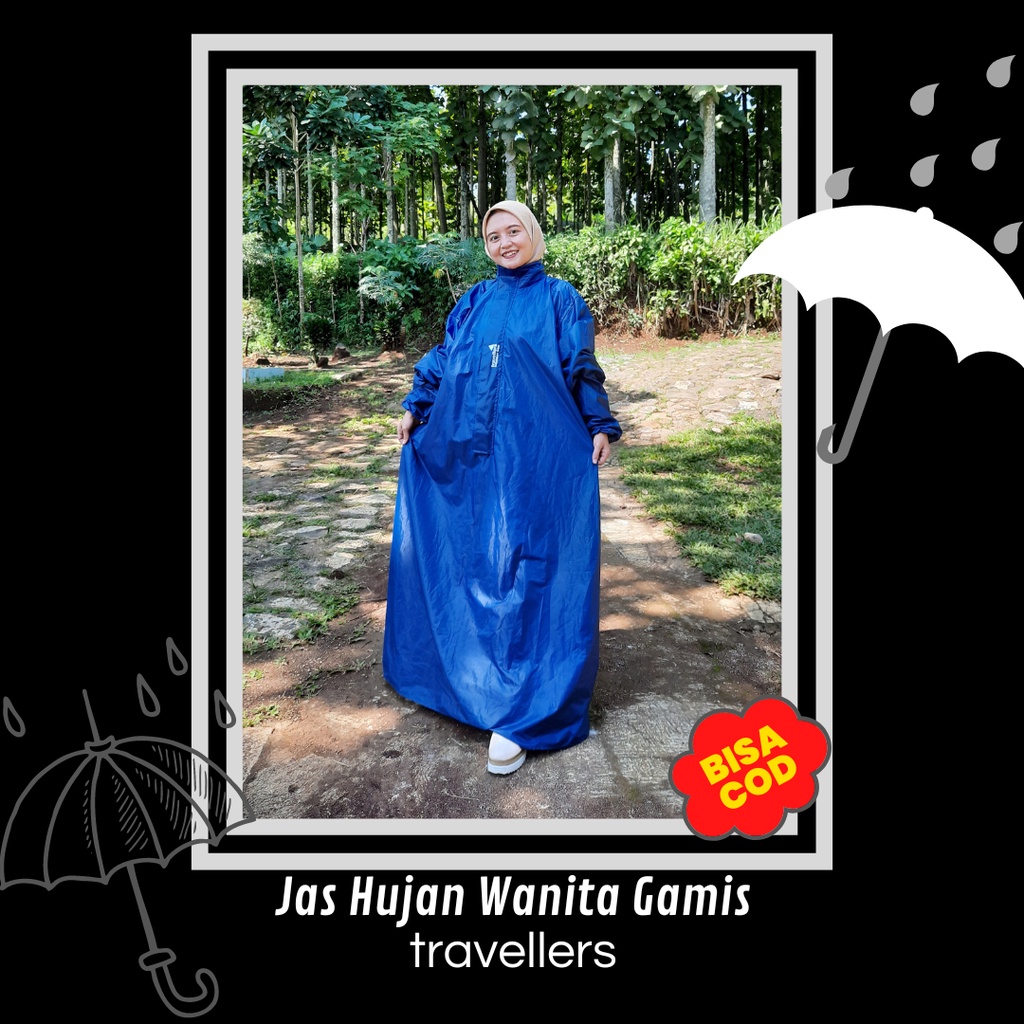 JAS HUJAN HIJAB/JAS HUJAN SYAR'I/JAS HUJAN JUMBO/JAS HUJAN GAMIS/JAS HUJAN WANITA - TRAVELLERS ZIPPER