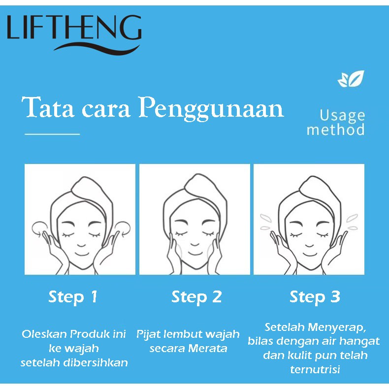 LIFTHENG Hyaluronic Acid Saccharomyce Aloevera Gel Pelembap Wajah