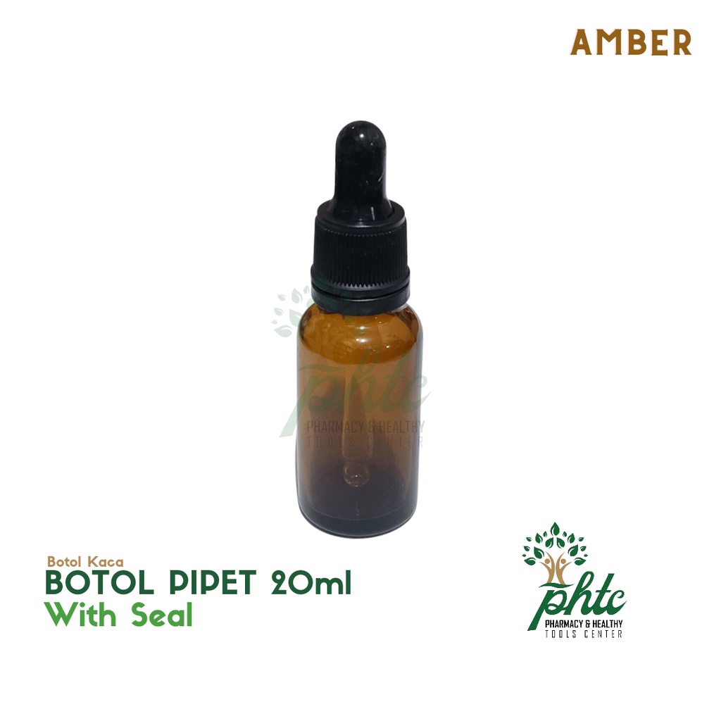 Botol Kaca Amber Tebal Pipet 20ml