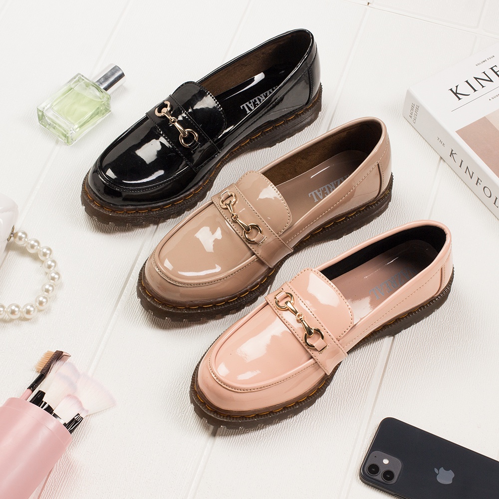 MEGAN PINK |ManNeedMe x NAZ| Sepatu Pantofel Wanita Formal / Kantor Sol Docmart ORIGINAL