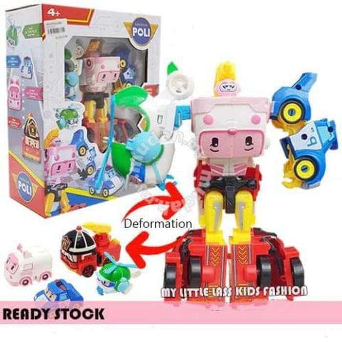 4 IN 1 Robocar Poli Combination Deformation Robot TANPA BATERAI