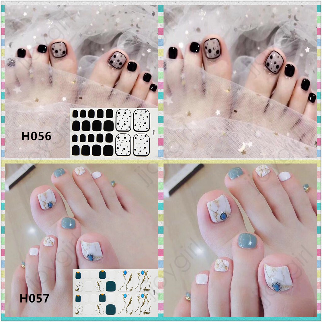 H Nail Stiker Kuku Motif Kartun Hiasan kuku 3D Anti Airuntuk Stiker Kuku Nail Art Toenail Sticker