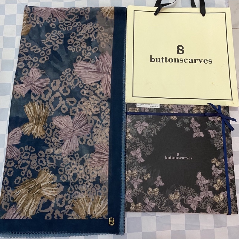 Les Amities Indigo Buttonscarves Preloved