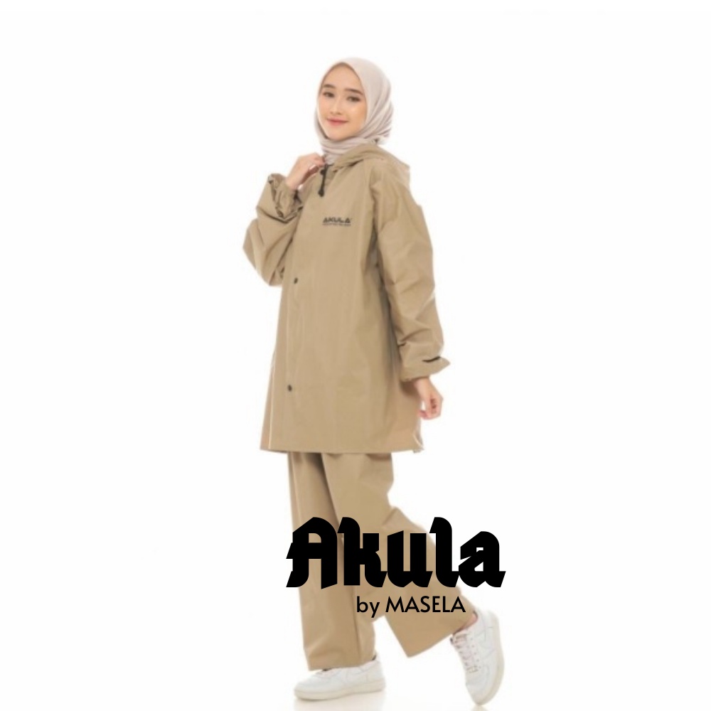 Jas Hujan AKULA Jas Hujan Setelan Jaket Celana Pria Wanita Terbaik Bahan PVC Anti Rembes