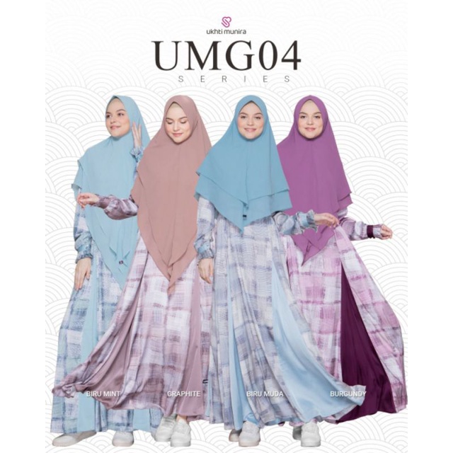Gamis Wanita Terbaru Syari Gamis Dewasa Modern Kekinian Ukhti Munira UMG04 Bahan Armani Satin Silk P