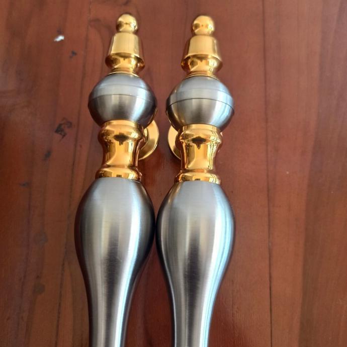 GAGANG PINTU HANDLE PINTU KUNINGAN 35CM MOTIF VAS BUNGA