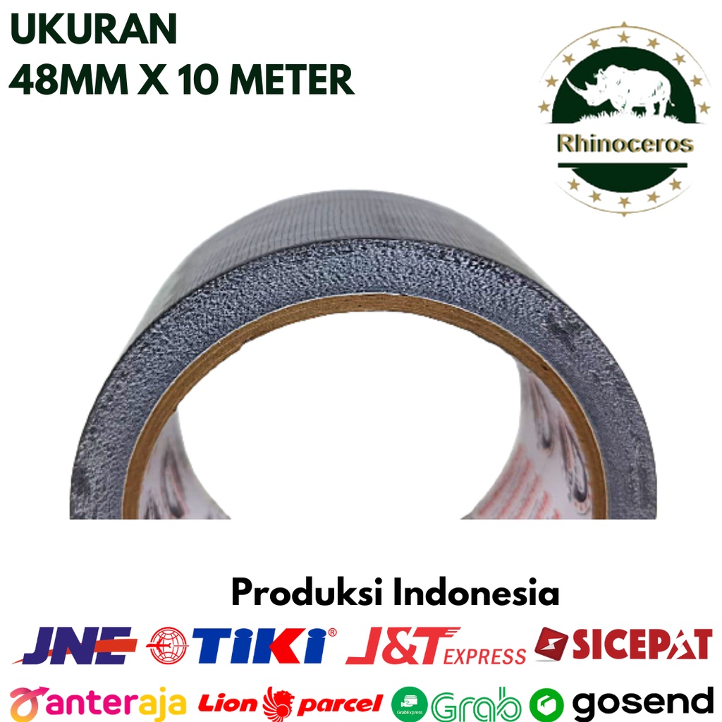 Cloth Tape RHINOCEROS TAPE Lakban Kain Lakban Jilid Solatip Kain Isolasi Kain Ukuran 48mm x 10 meter