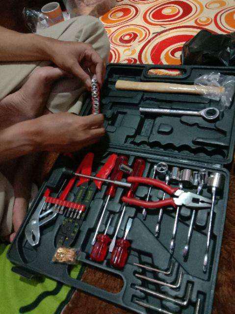 Kunci Shock Set Lengkap Toolkit Set Kenmaster N2 100 Pcs Murah Alat Perkakas Tukang Lengkap (ori)