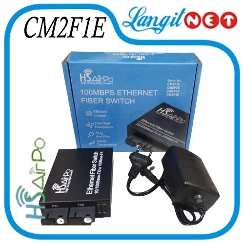 HSAIRPO CM2F1E MEDIA CONVERTER 2 FIBER 1 ETHERNET 10/100 20KM SC
