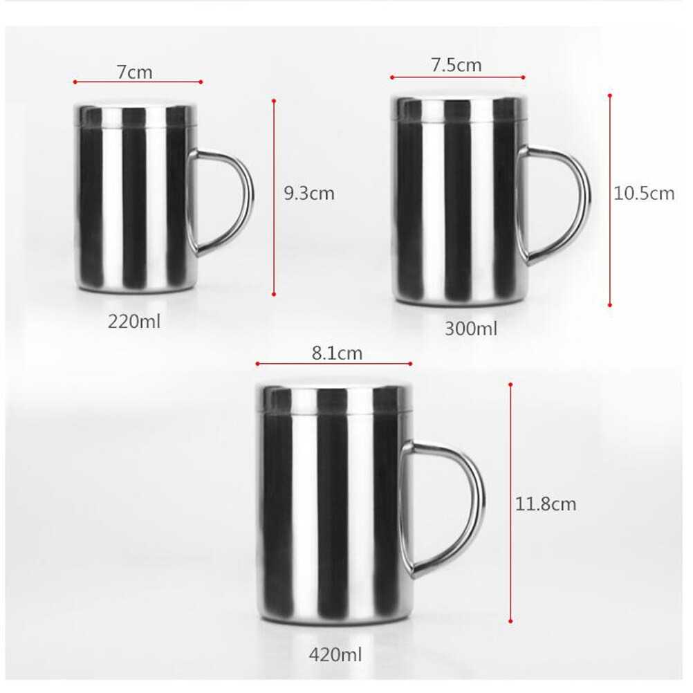 ARS - YOMDID Gelas Mug Double Insulation Stainless 300ml with Lid - HH-8605