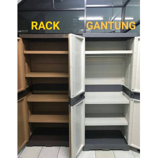 LEMARI PLASTIK / LACI / LEMARI GANTUNG/KACA/ RAK SERBAGUNA PORTABLE PINTU 2 ORIGINAL