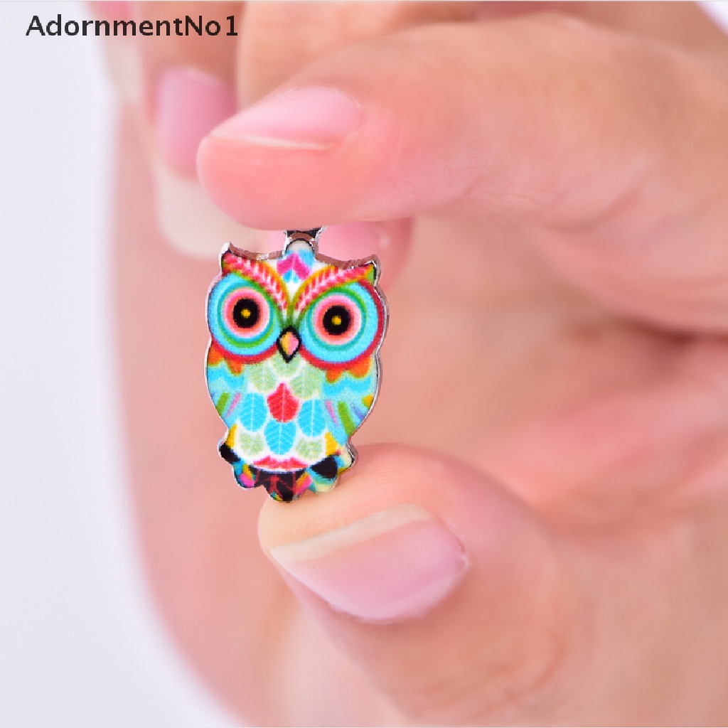 (AdornmentNo1) 2 / 6Pcs / Set Liontin Enamel Bentuk Burung Hantu Bahan Alloy Untuk Kerajinan Tangan DIY Charms