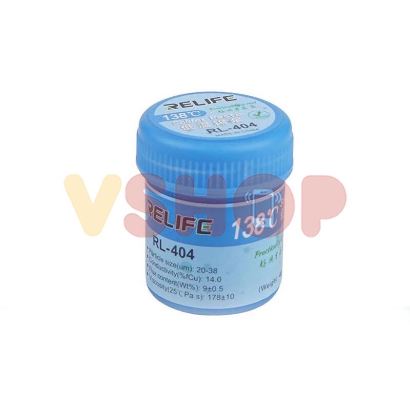 TIMAH PASTA CAIR - SOLDER PASTA RELIFE RL-404 138C LOW TEMPERATURE 40G