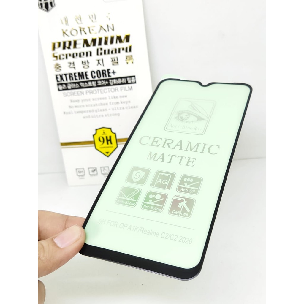 Tempered Glass Ceramic Film Realme C2 Oppo A1K 6.1 inchi GREEN LIGHT Anti Radiasi Protection eye