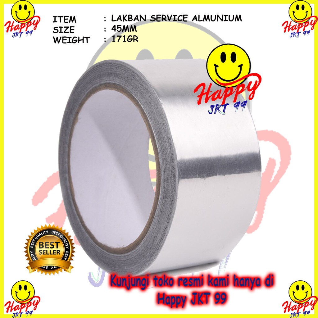 [ HAPPY JKT 99 ] LAKBAN ALUMUNIUM ALUMINIUM FOIL TAPE 4.5CM X 18METER (ANTI PANAS SERVICE)