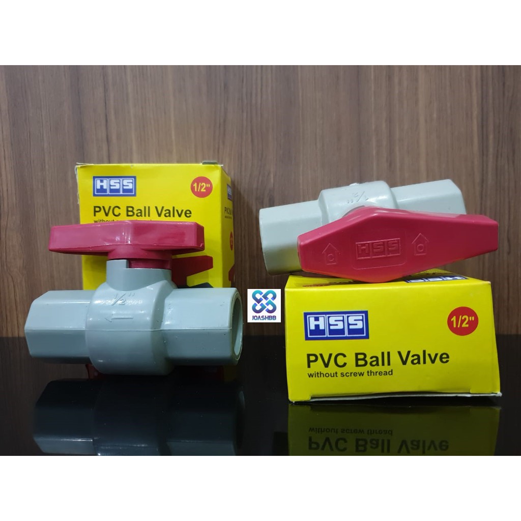 Ball valve / Stop kran PVC polos 1/2&quot; inch (1.27cm) HSS, Drat