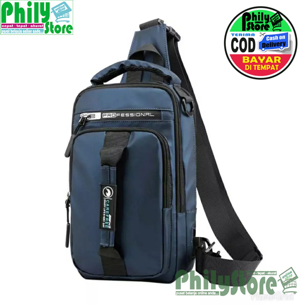 Tas Waistbag Pria Import  / Tas Selempang / Sling Bag / Tas Multifungsi Ransel dan Selempang