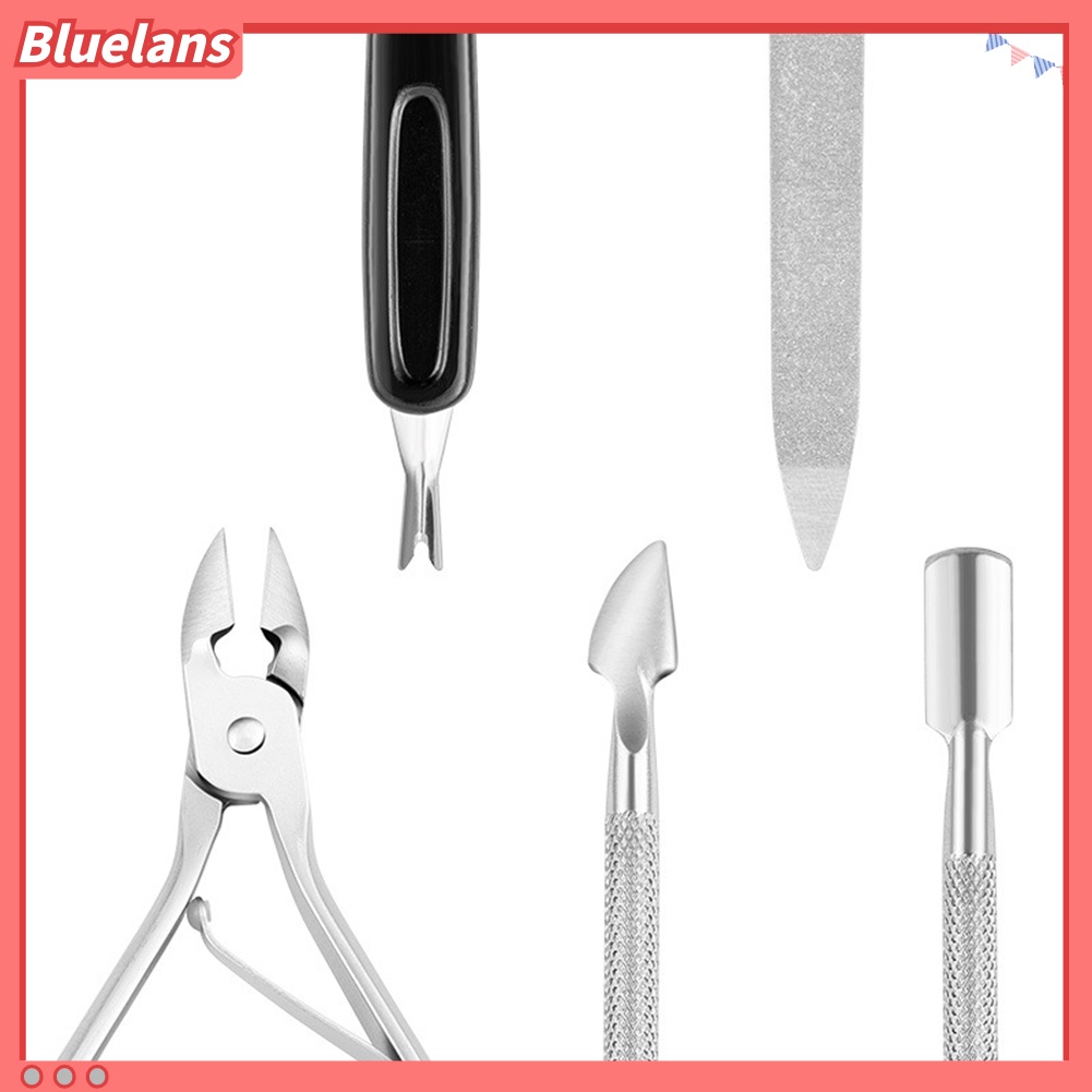 Bluelans 4Pcs / Set Gunting Kuku Kutikula / Kulit Mati Bahan Baja Untuk Manicure