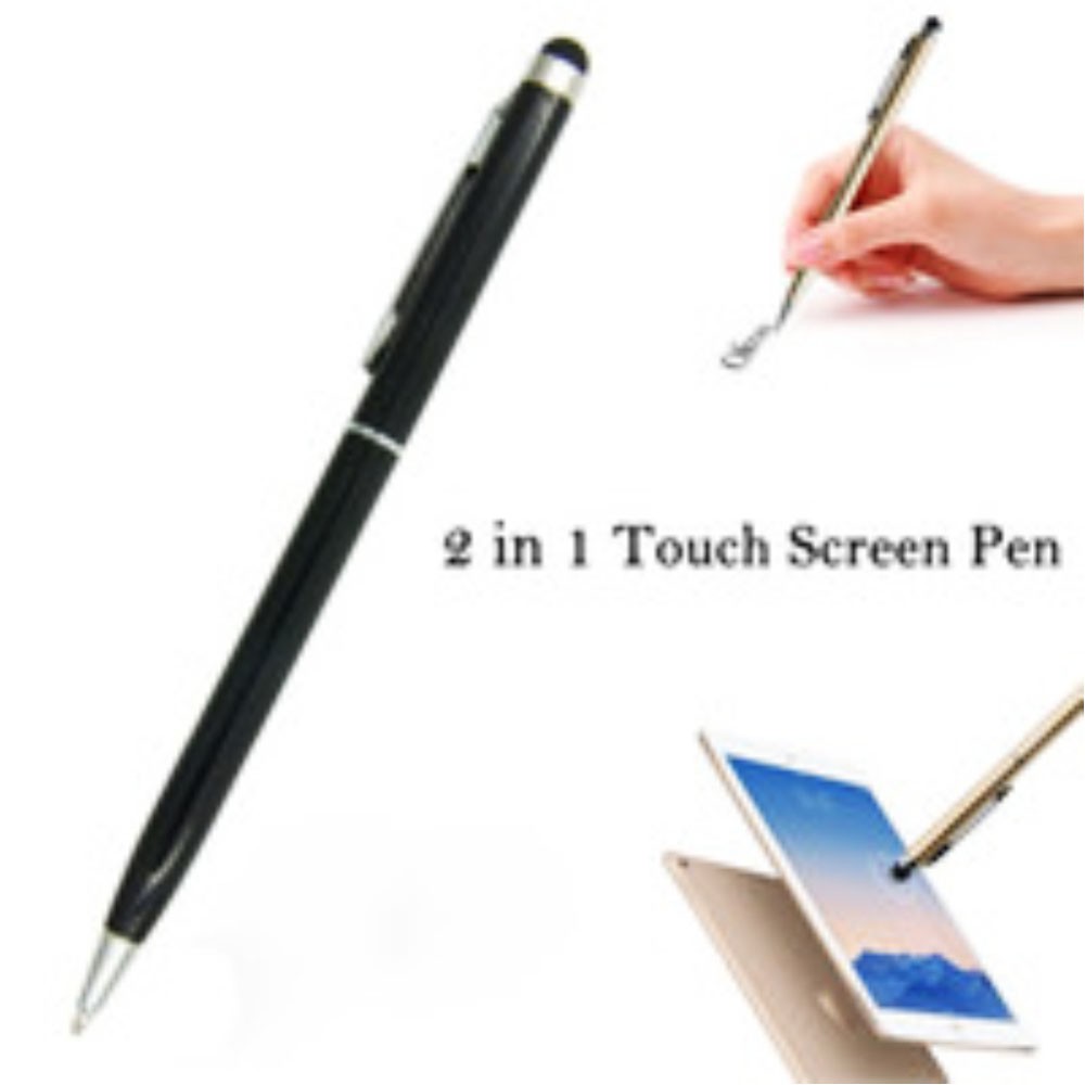 Stylus Pen Universal Combo + Pens Bold Poin Touch Untuk Hp, Tab dll  / Pulpen Stylus - Black