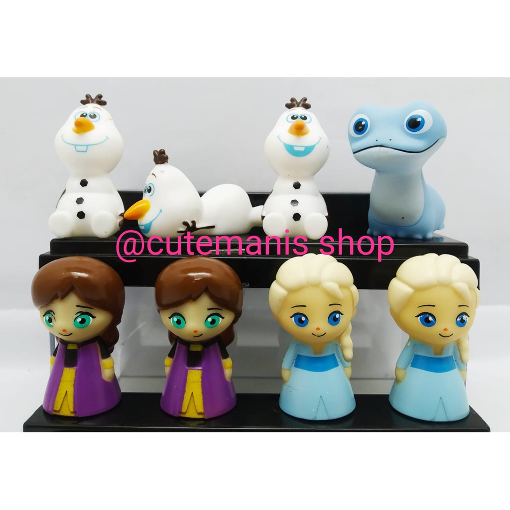 8 pc Topper karet mainan FROZEN Hiasan Kue/Mainan/Pajangan