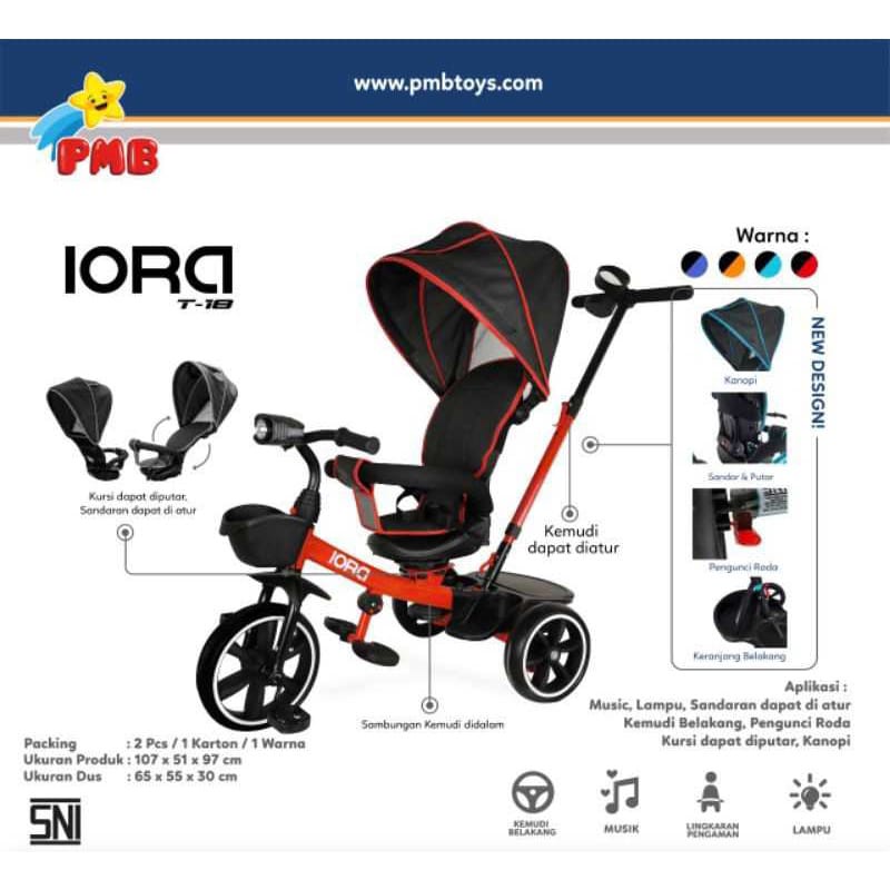 Sepeda Roda Tiga PMB IORA T17 &amp; T18 tricycle murah , sepeda anak , sepeda balita termurah