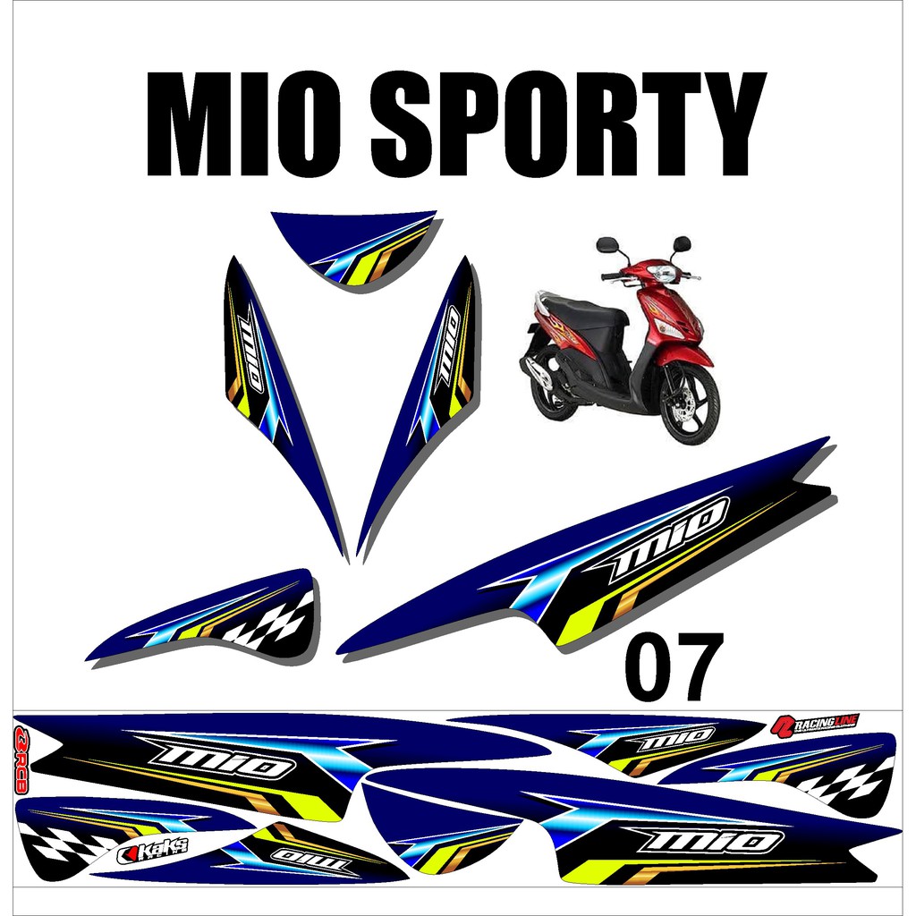 Stiker Sticker Striping Motor Variasi Yamaha MIO SPORTY Racing Murah Desain DS MIO - 7