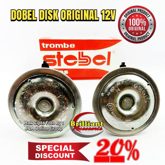 Klakson Stebel Original Dobel Disk 12v Set Made in Italy