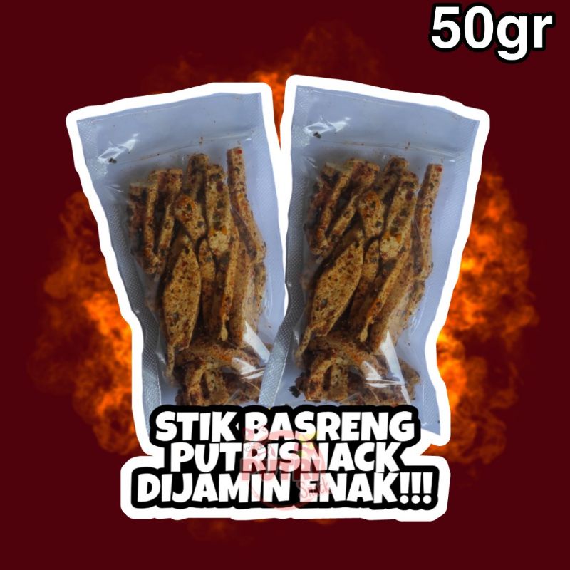 Stik Basreng / Stik Baso Goreng 50gr Kriuk Daun Jeruk banyak rasa