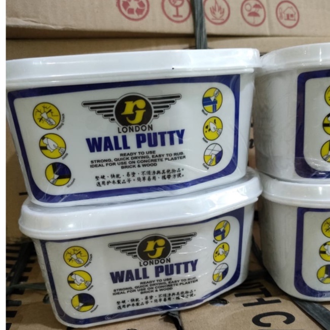 Dempul Premium RJ Wall Putty Dempul Tembok Kayu Serbaguna RJ London (500gram)