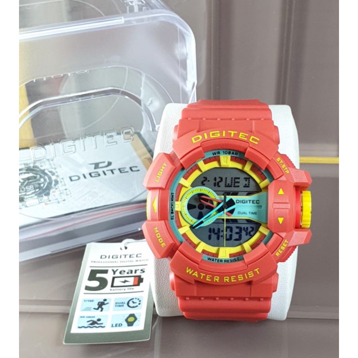 Jam Tangan Pria Digitec Original 2080 Dual Time Gratis Ongkir COD