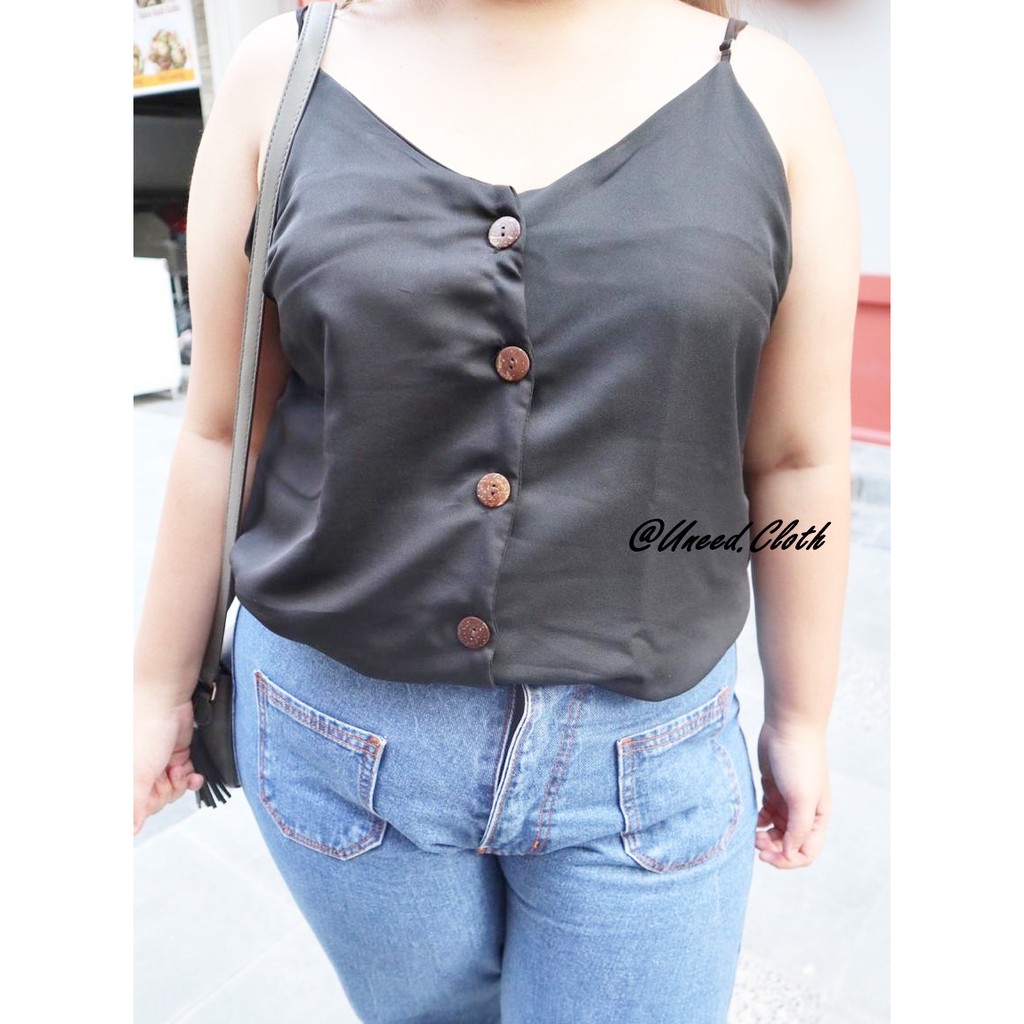 Uneed Cloth / TANKTOP WANITA POLOS / TENGTOP / TANKTOP JUMBO / TANGTOP / TANK TOP KANCING / LYLA XXL-4