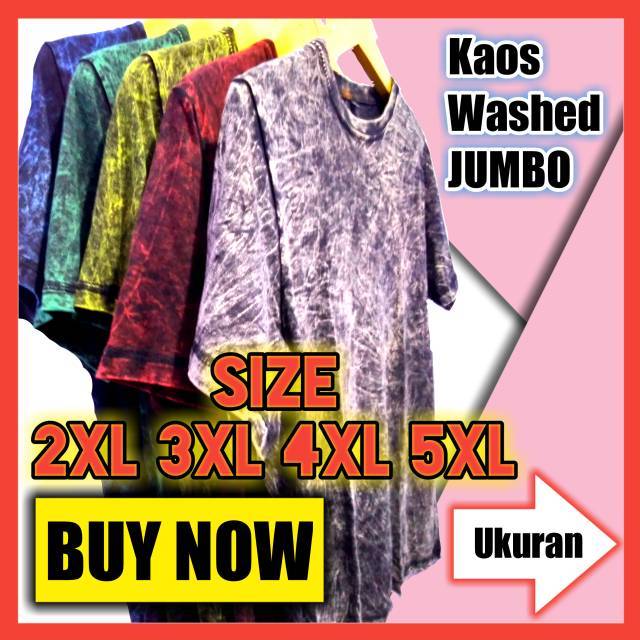 Kaos Jumbo Washed - Kaos Washed Big Size - Kaos Polos JUMBO