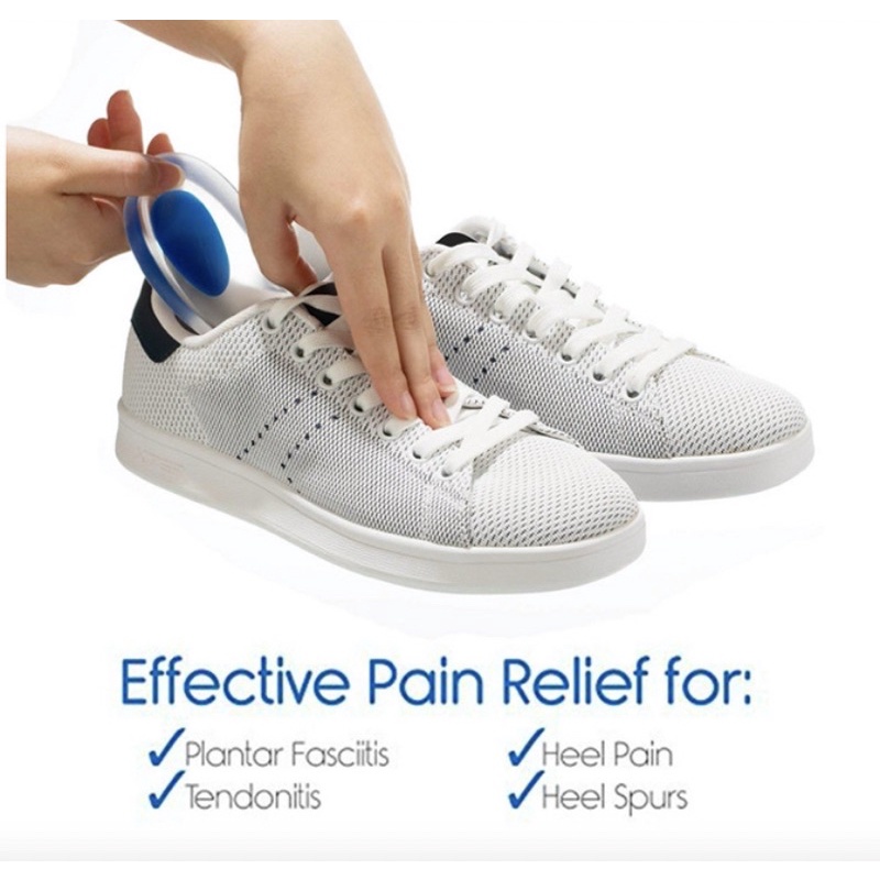 Insoles Gel Alas Tumit Plantar Soft Silikon Gel Half Heel Spur Pain Man 1 Pasang - Insole Terapi